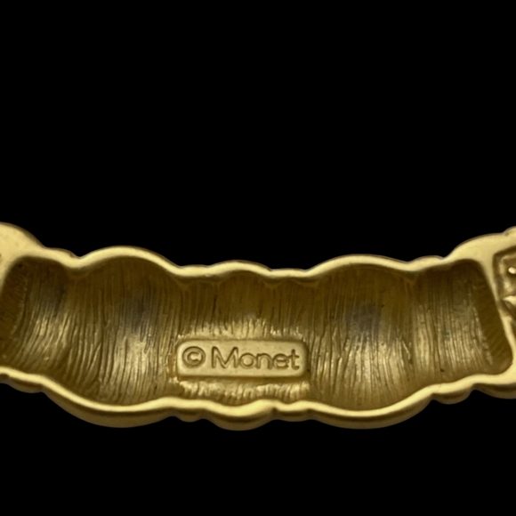 Vintage Monet Gold Tone Snake Chain Necklace Signed - Picture 2 of 3